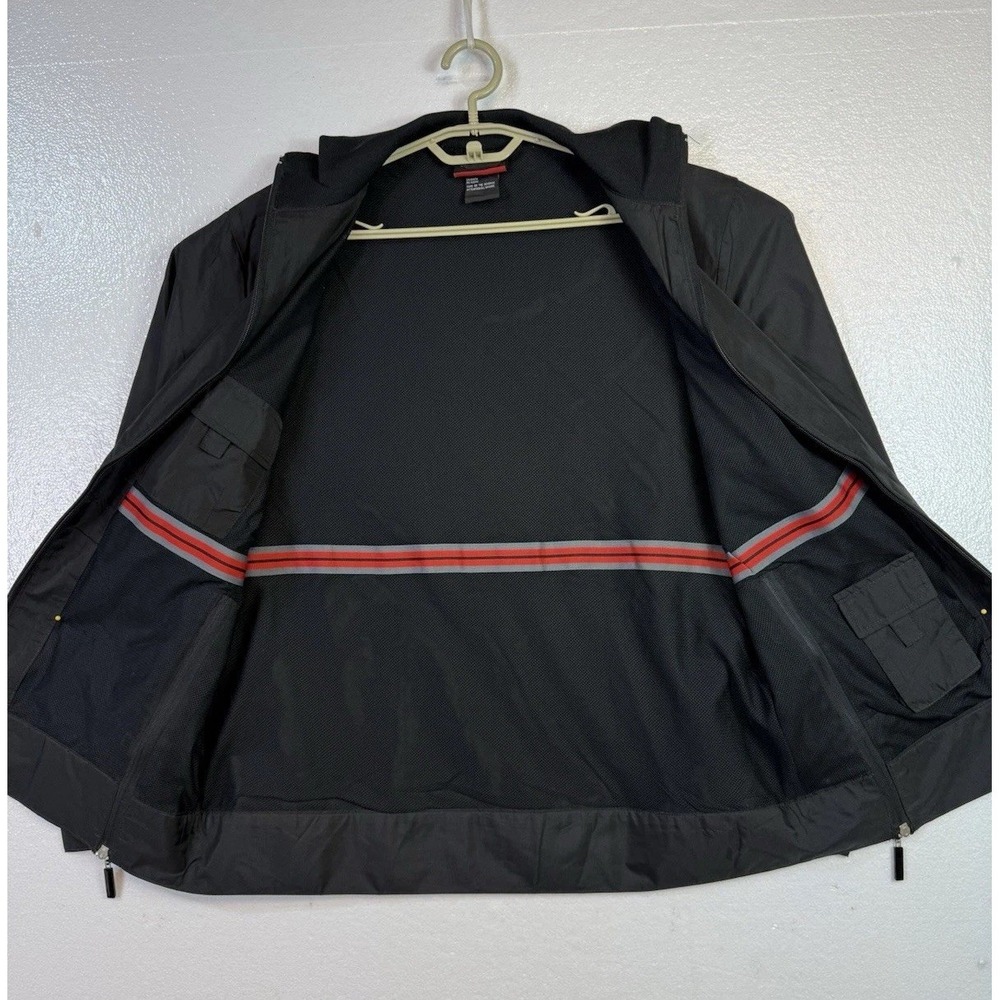 ID Wear Mens Black Windbreaker Rain Jacket Sz M Full zip Dad Hipster Chest 44 - Picture 4 of 9